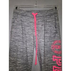 PINK by Victoria's Secret Jogger Sweatpants Gray Pink Small Drawstring Womens